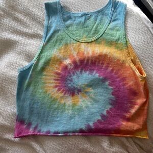 Colorful Tie-Dye cropped Tank Top